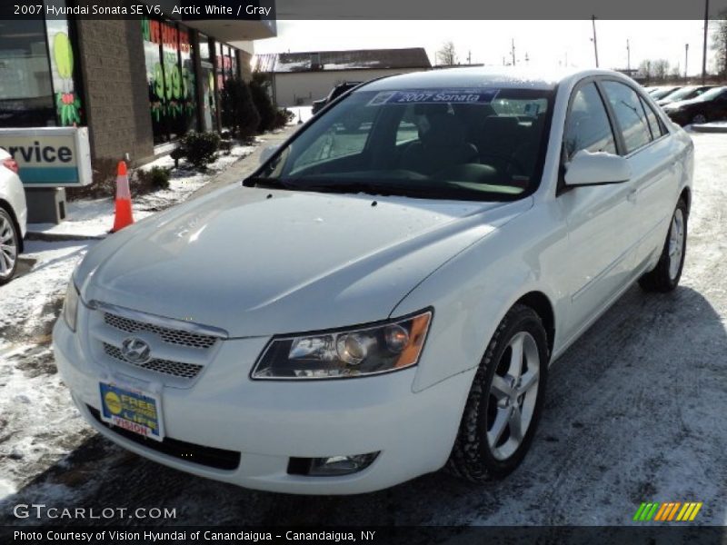 Arctic White / Gray 2007 Hyundai Sonata SE V6