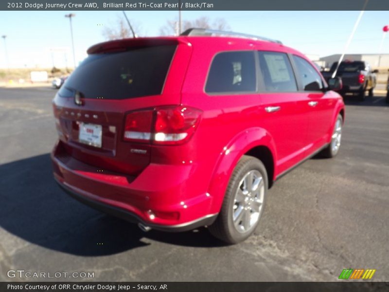 Brilliant Red Tri-Coat Pearl / Black/Tan 2012 Dodge Journey Crew AWD