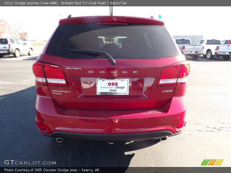 Brilliant Red Tri-Coat Pearl / Black/Tan 2012 Dodge Journey Crew AWD