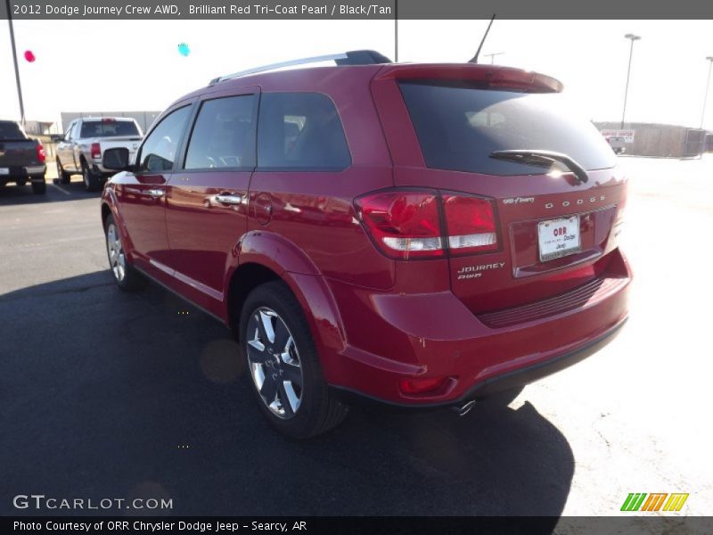 Brilliant Red Tri-Coat Pearl / Black/Tan 2012 Dodge Journey Crew AWD