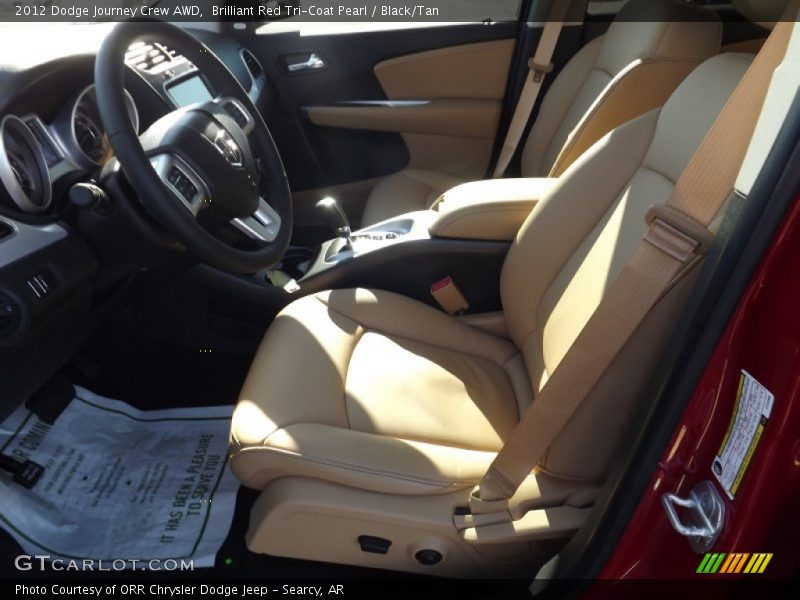 Brilliant Red Tri-Coat Pearl / Black/Tan 2012 Dodge Journey Crew AWD