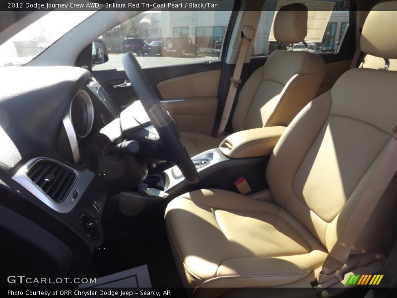 Brilliant Red Tri-Coat Pearl / Black/Tan 2012 Dodge Journey Crew AWD