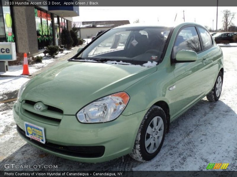 Apple Green / Black 2010 Hyundai Accent GS 3 Door