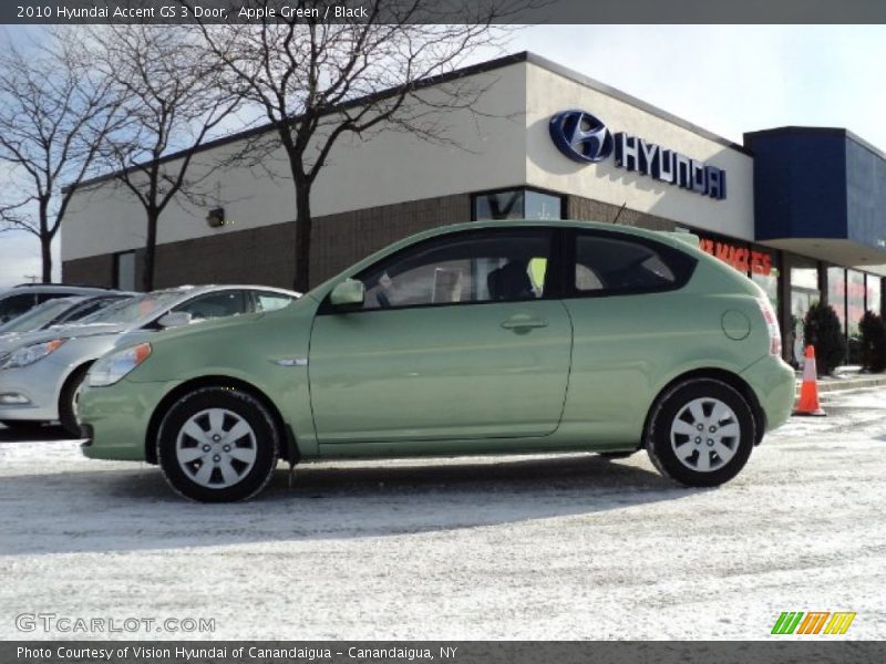Apple Green / Black 2010 Hyundai Accent GS 3 Door