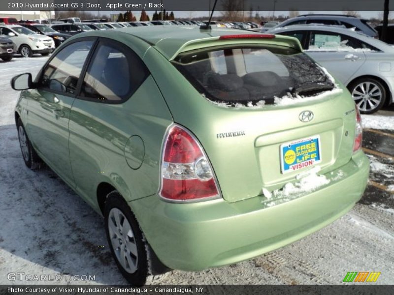Apple Green / Black 2010 Hyundai Accent GS 3 Door