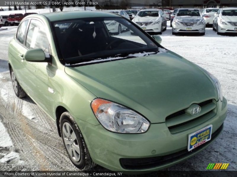 Apple Green / Black 2010 Hyundai Accent GS 3 Door