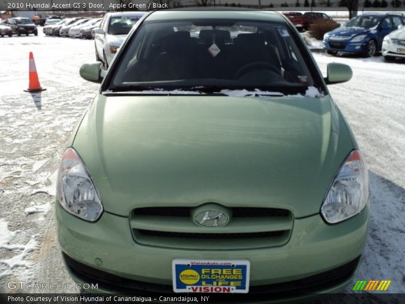 Apple Green / Black 2010 Hyundai Accent GS 3 Door