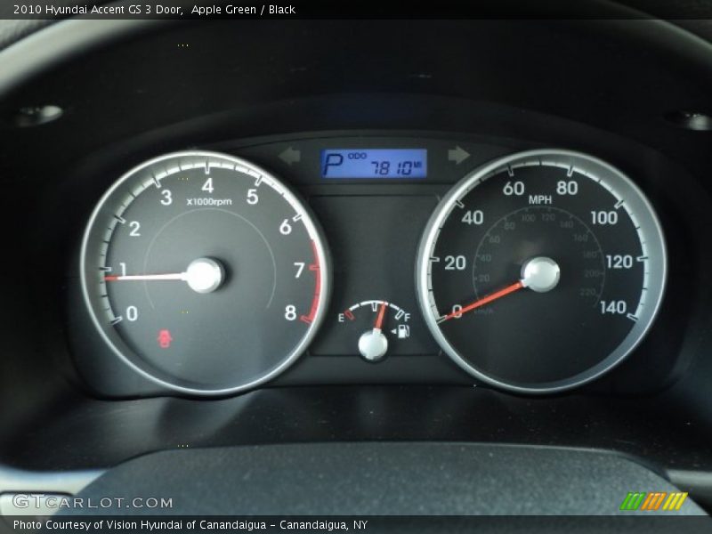 Apple Green / Black 2010 Hyundai Accent GS 3 Door