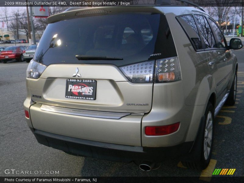 Desert Sand Beige Metallic / Beige 2009 Mitsubishi Outlander SE 4WD