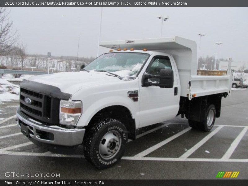 Oxford White / Medium Stone 2010 Ford F350 Super Duty XL Regular Cab 4x4 Chassis Dump Truck