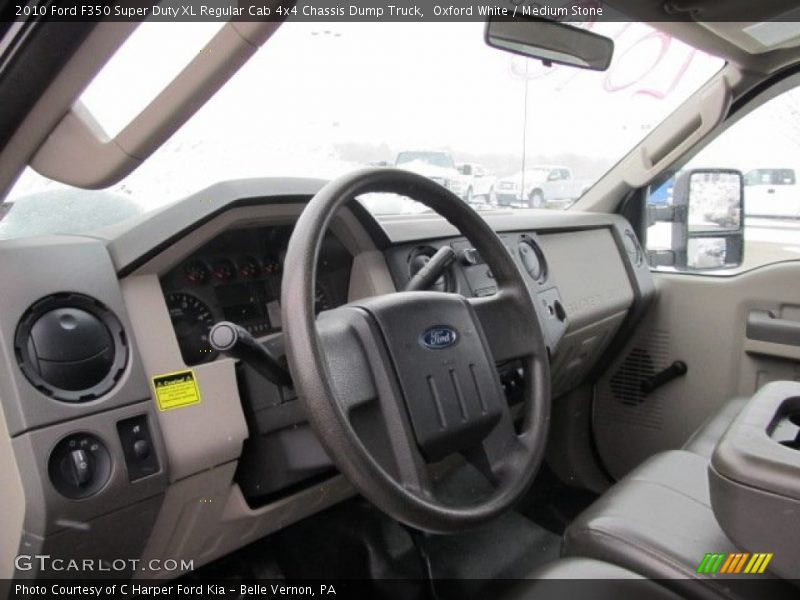 Oxford White / Medium Stone 2010 Ford F350 Super Duty XL Regular Cab 4x4 Chassis Dump Truck