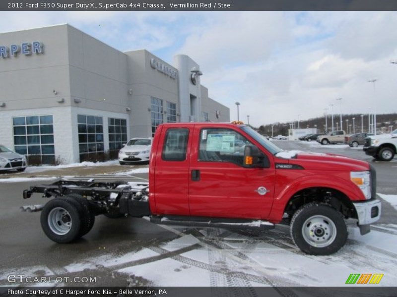 Vermillion Red / Steel 2012 Ford F350 Super Duty XL SuperCab 4x4 Chassis