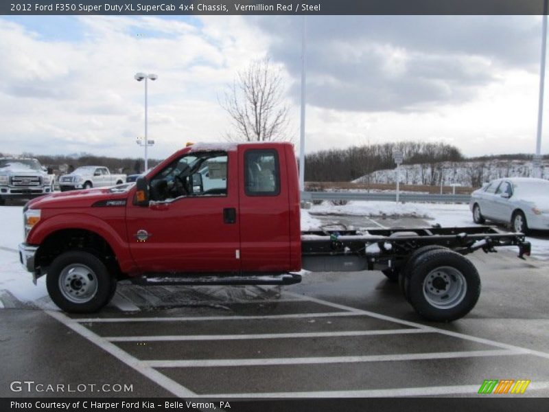 Vermillion Red / Steel 2012 Ford F350 Super Duty XL SuperCab 4x4 Chassis