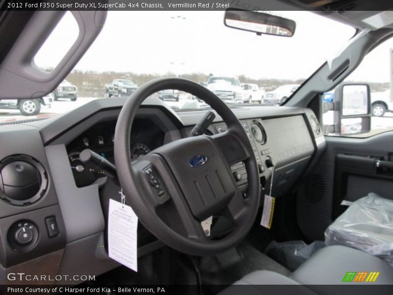 Vermillion Red / Steel 2012 Ford F350 Super Duty XL SuperCab 4x4 Chassis