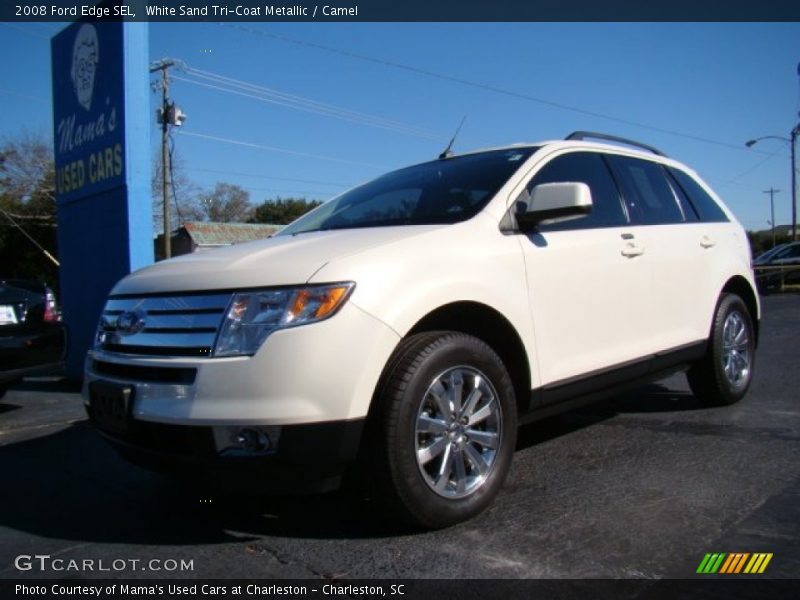 White Sand Tri-Coat Metallic / Camel 2008 Ford Edge SEL