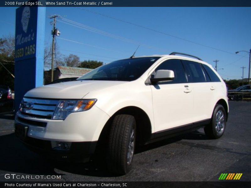 White Sand Tri-Coat Metallic / Camel 2008 Ford Edge SEL