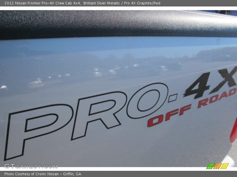 Brilliant Silver Metallic / Pro 4X Graphite/Red 2012 Nissan Frontier Pro-4X Crew Cab 4x4