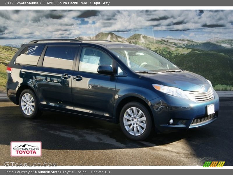 South Pacific Pearl / Light Gray 2012 Toyota Sienna XLE AWD