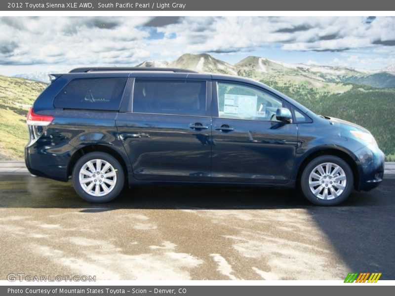 South Pacific Pearl / Light Gray 2012 Toyota Sienna XLE AWD