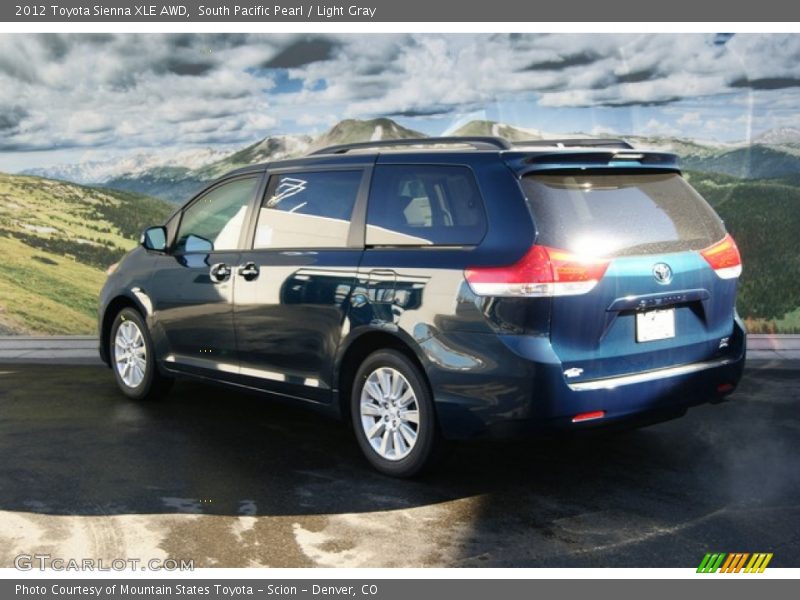 South Pacific Pearl / Light Gray 2012 Toyota Sienna XLE AWD