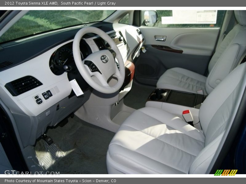 South Pacific Pearl / Light Gray 2012 Toyota Sienna XLE AWD