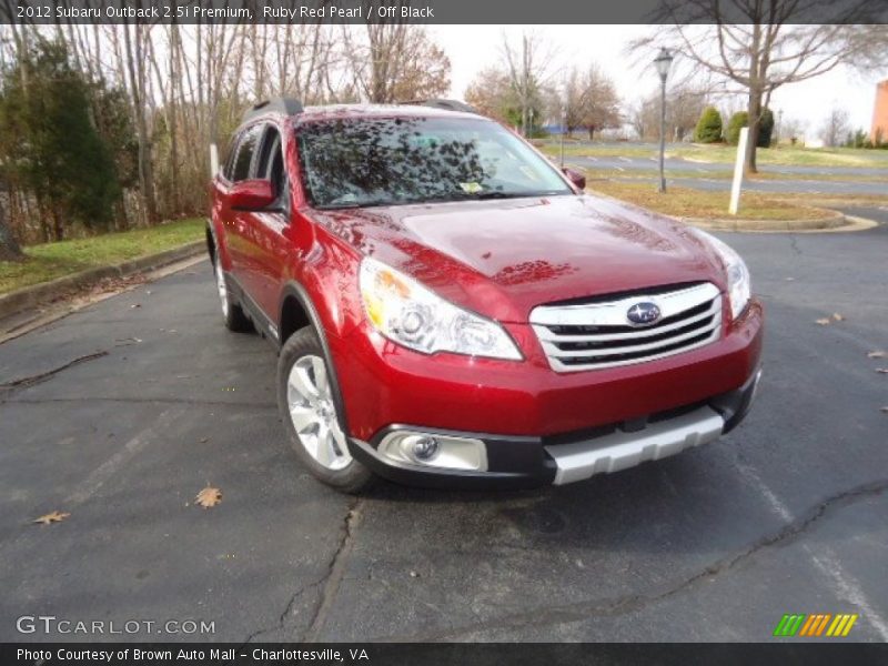 Ruby Red Pearl / Off Black 2012 Subaru Outback 2.5i Premium