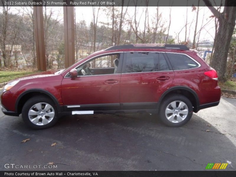 Ruby Red Pearl / Off Black 2012 Subaru Outback 2.5i Premium