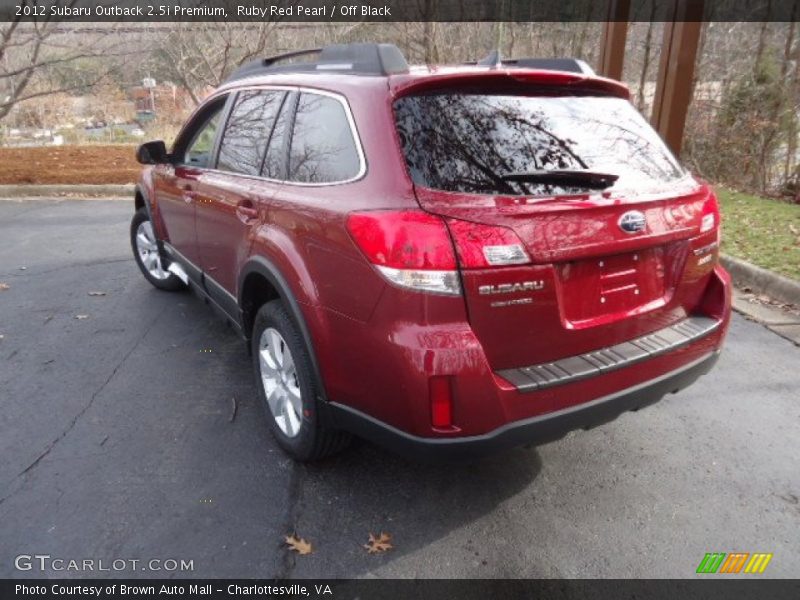 Ruby Red Pearl / Off Black 2012 Subaru Outback 2.5i Premium