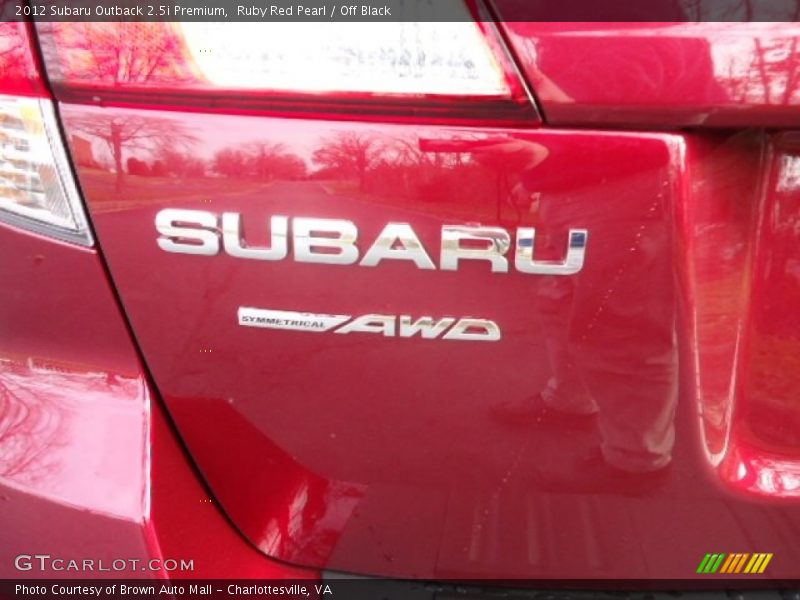 Ruby Red Pearl / Off Black 2012 Subaru Outback 2.5i Premium