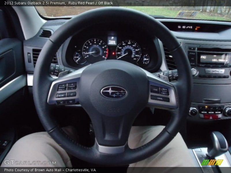 Ruby Red Pearl / Off Black 2012 Subaru Outback 2.5i Premium