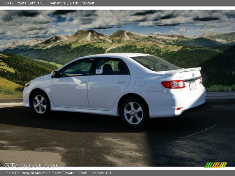 Super White / Dark Charcoal 2012 Toyota Corolla S