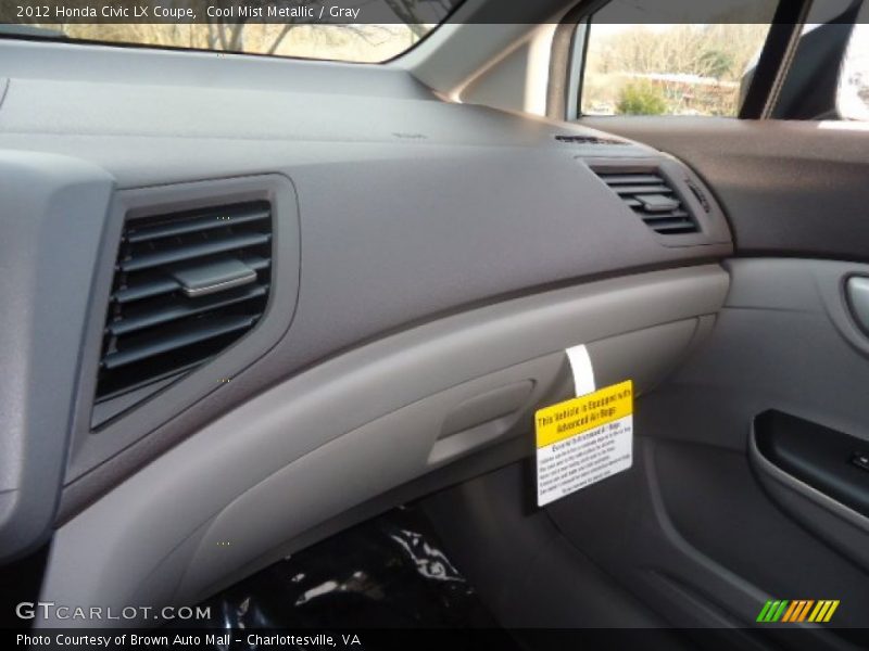 Cool Mist Metallic / Gray 2012 Honda Civic LX Coupe