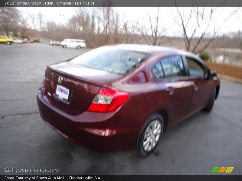 Crimson Pearl / Beige 2012 Honda Civic LX Sedan