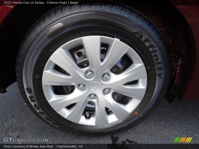 Crimson Pearl / Beige 2012 Honda Civic LX Sedan