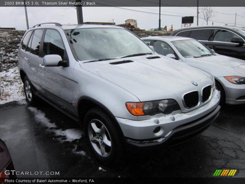 Titanium Silver Metallic / Black 2003 BMW X5 3.0i