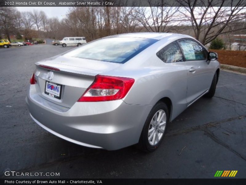 Alabaster Silver Metallic / Gray 2012 Honda Civic EX Coupe