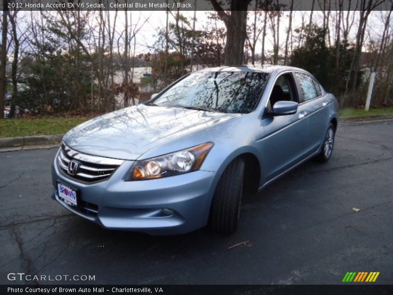 Celestial Blue Metallic / Black 2012 Honda Accord EX V6 Sedan