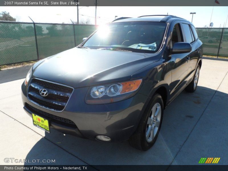Slate Blue / Beige 2007 Hyundai Santa Fe SE