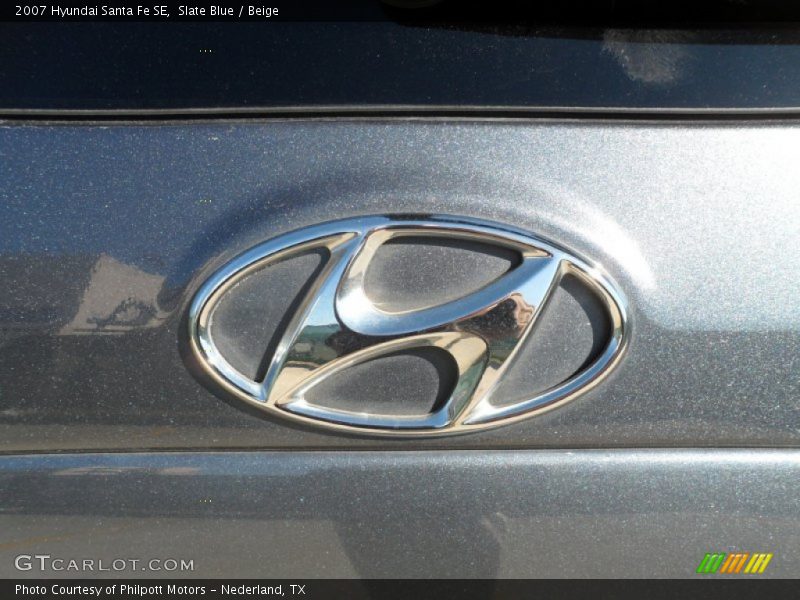 Slate Blue / Beige 2007 Hyundai Santa Fe SE