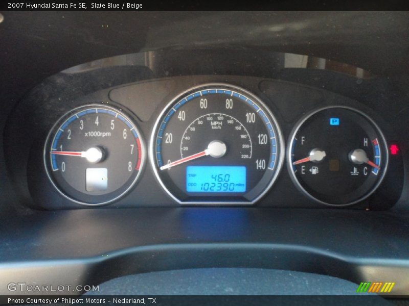 Slate Blue / Beige 2007 Hyundai Santa Fe SE