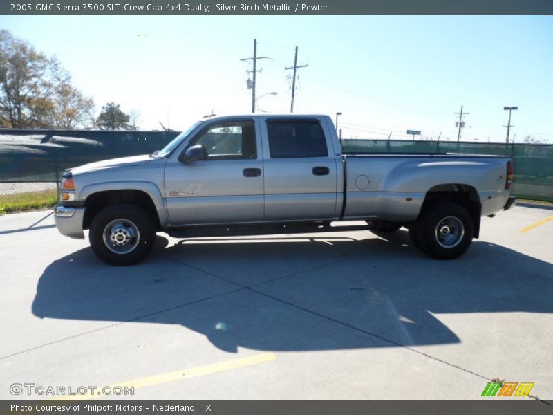 Silver Birch Metallic / Pewter 2005 GMC Sierra 3500 SLT Crew Cab 4x4 Dually
