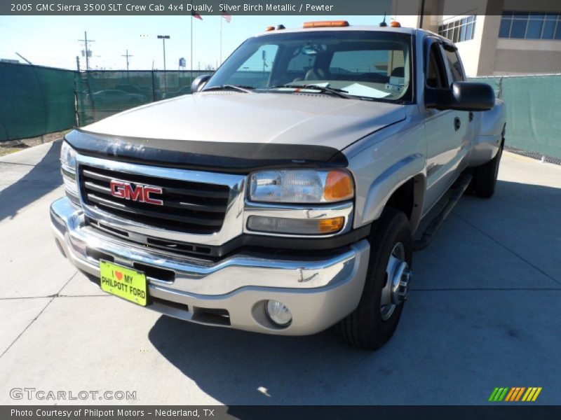 Silver Birch Metallic / Pewter 2005 GMC Sierra 3500 SLT Crew Cab 4x4 Dually