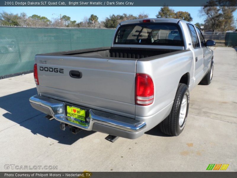 Bright Silver Metallic / Dark Slate Gray 2001 Dodge Dakota SLT Quad Cab