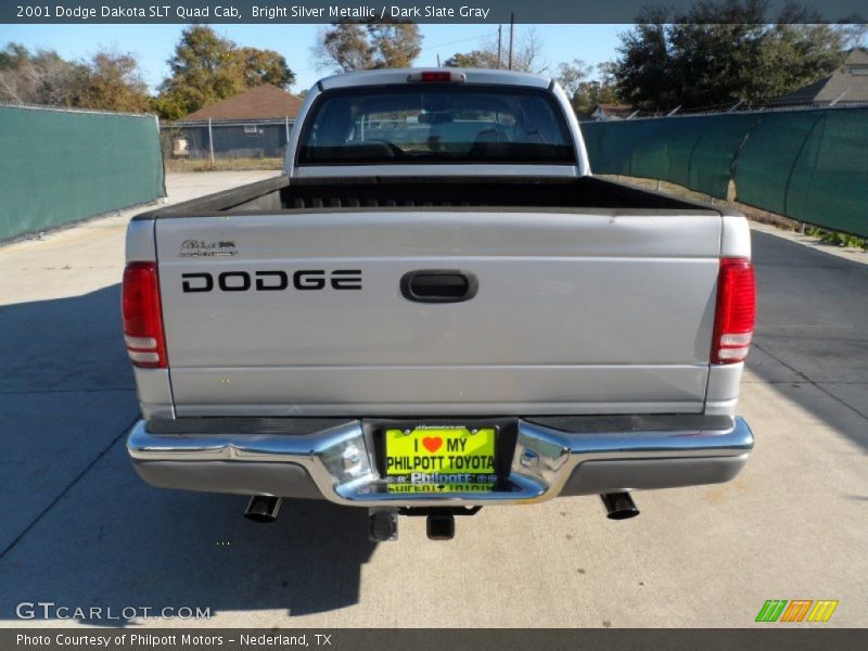 Bright Silver Metallic / Dark Slate Gray 2001 Dodge Dakota SLT Quad Cab
