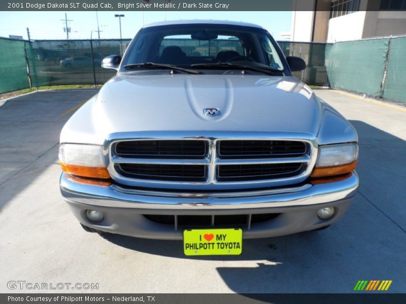 Bright Silver Metallic / Dark Slate Gray 2001 Dodge Dakota SLT Quad Cab