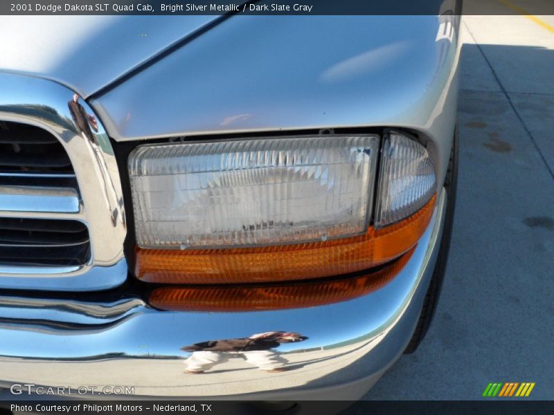 Bright Silver Metallic / Dark Slate Gray 2001 Dodge Dakota SLT Quad Cab