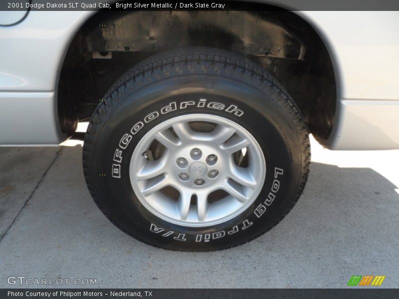 Bright Silver Metallic / Dark Slate Gray 2001 Dodge Dakota SLT Quad Cab