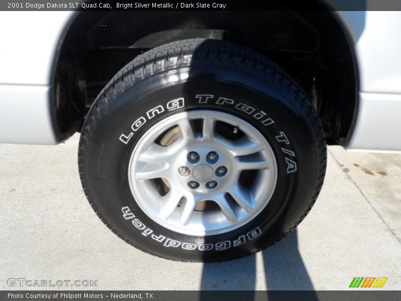 Bright Silver Metallic / Dark Slate Gray 2001 Dodge Dakota SLT Quad Cab