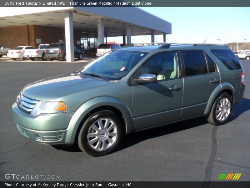 Titanium Green Metallic / Medium Light Stone 2008 Ford Taurus X Limited AWD