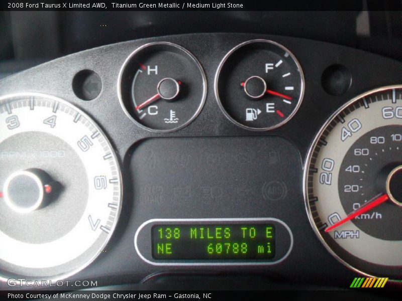 Titanium Green Metallic / Medium Light Stone 2008 Ford Taurus X Limited AWD
